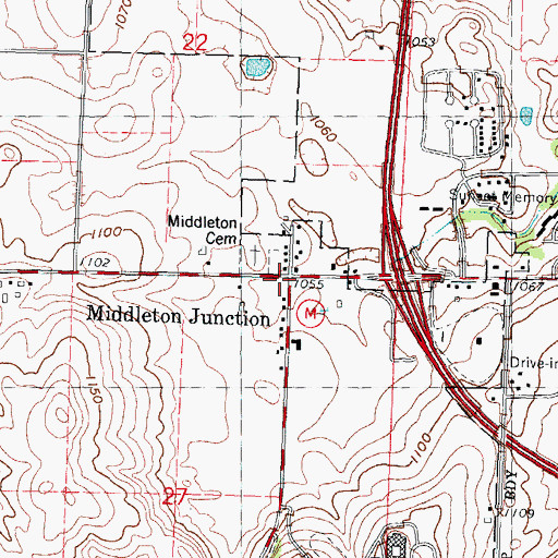 Topographic Map of Middleton Junction, WI