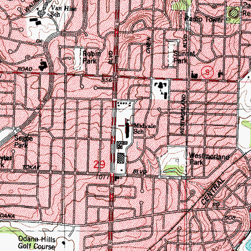 Topographic Map of Midvale Elementary School, WI