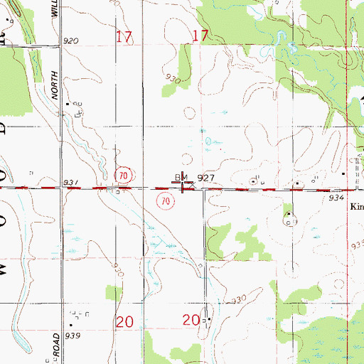 Topographic Map of Midway Tabernacle, WI