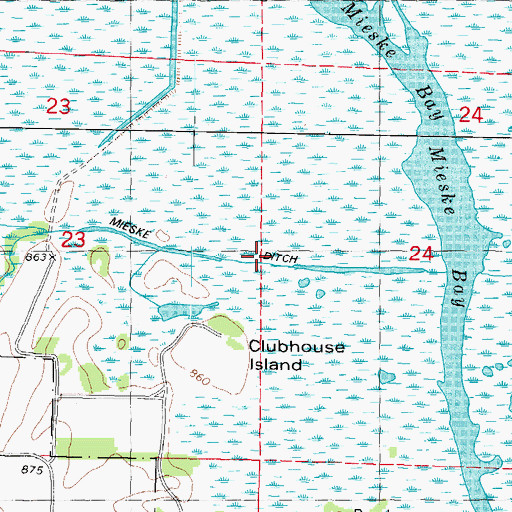 Topographic Map of Mieske Ditch, WI