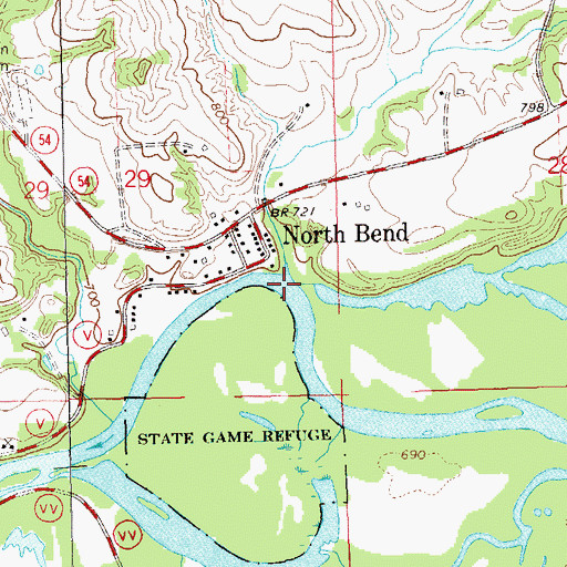 Topographic Map of Mill Creek, WI