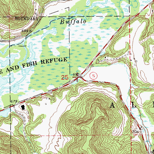 Topographic Map of Mill Creek, WI
