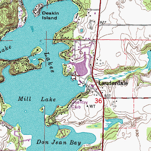 Topographic Map of Mill Lake, WI