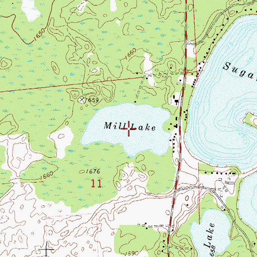 Topographic Map of Mill Lake, WI