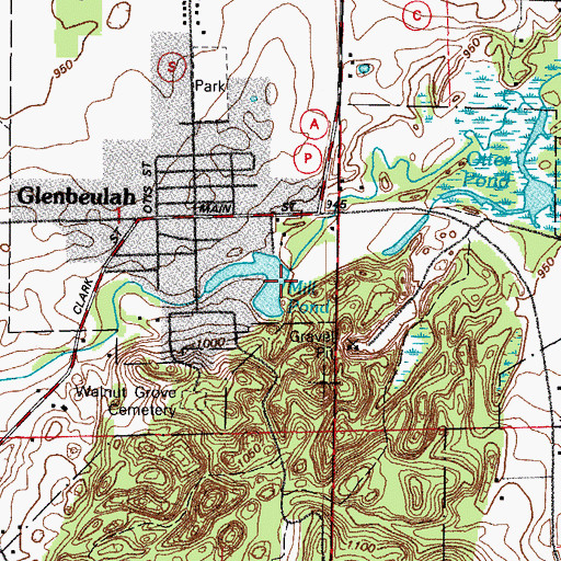 Topographic Map of Mill Pond, WI