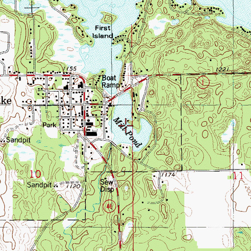 Topographic Map of Mill Pond, WI