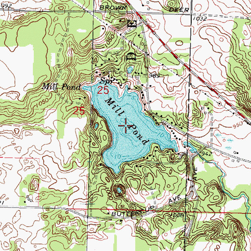Topographic Map of West Branch Mill Pond, WI