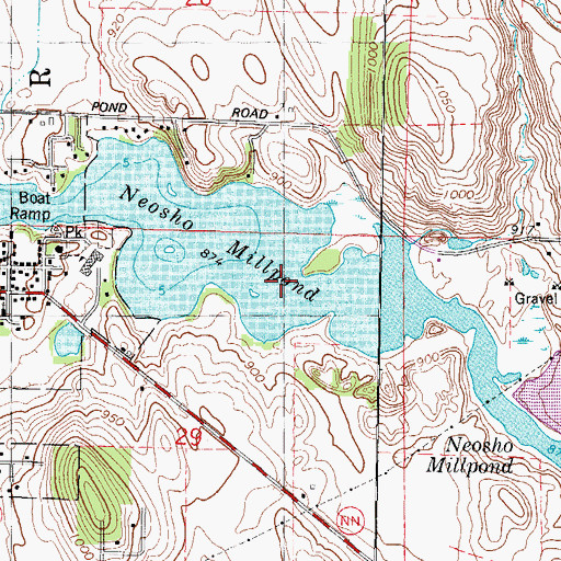 Topographic Map of Neosho Millpond, WI