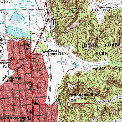 Topographic Map of Miller Coulee, WI