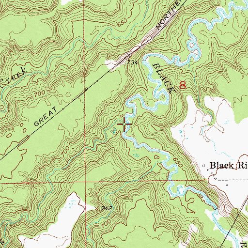Topographic Map of Miller Creek, WI