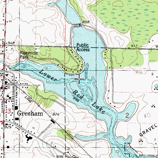 Topographic Map of Miller Creek, WI