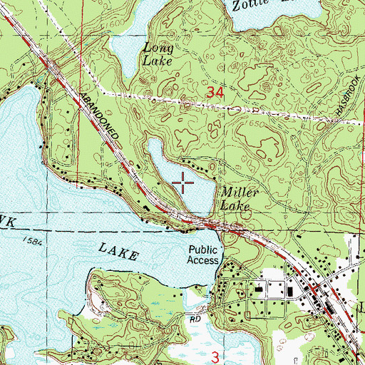 Topographic Map of Miller Lake, WI