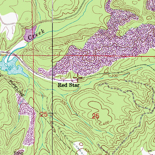 Topographic Map of Red Star, AL