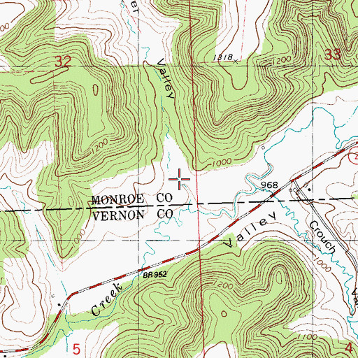 Topographic Map of Miller Valley, WI