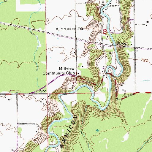 Topographic Map of Millview Community Club, WI