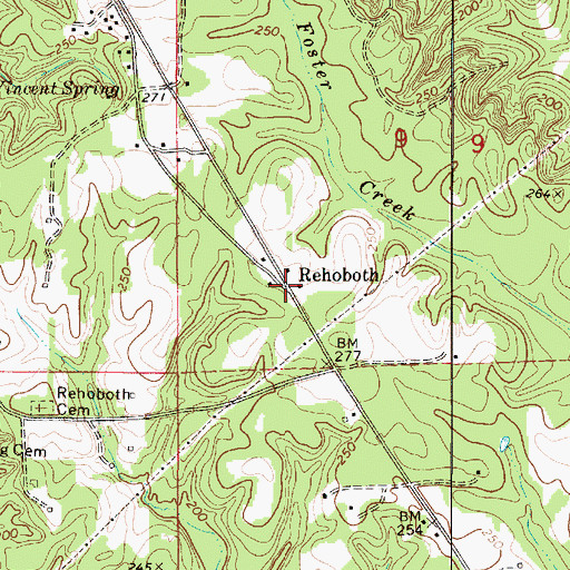 Topographic Map of Rehoboth, AL