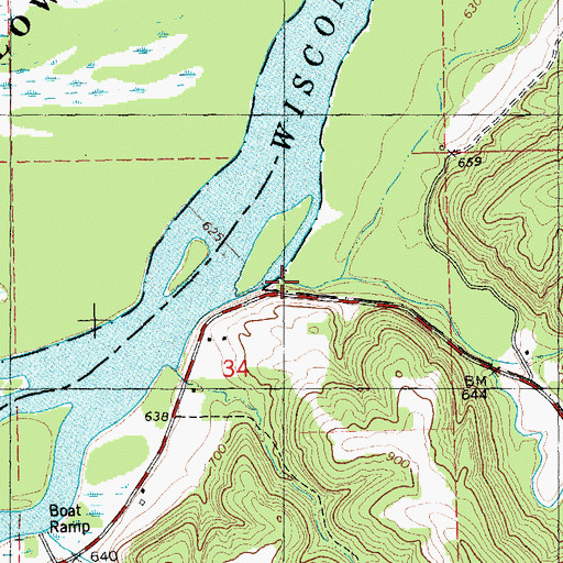 Topographic Map of Millville Creek, WI