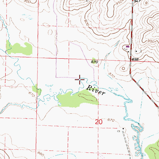 Topographic Map of Milum Creek, WI