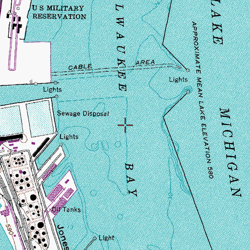 Topographic Map of Milwaukee Bay, WI