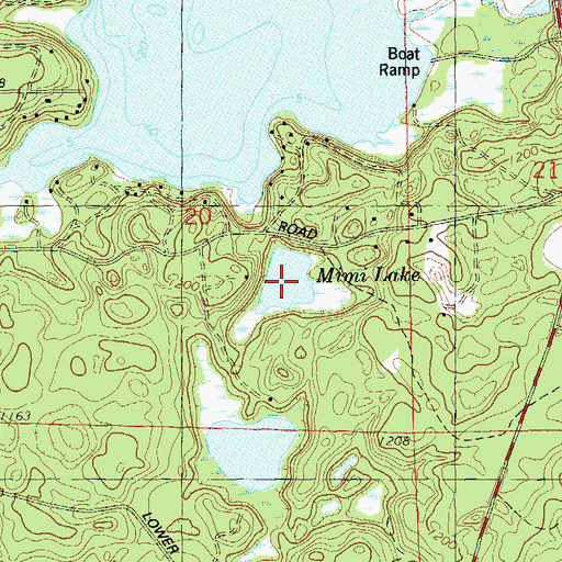 Topographic Map of Mimi Lake, WI