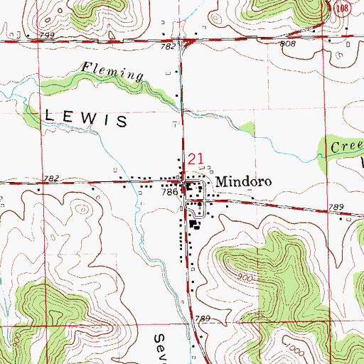 Topographic Map of Mindoro, WI