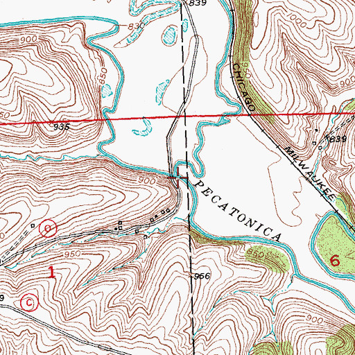Topographic Map of Mineral Point Branch, WI