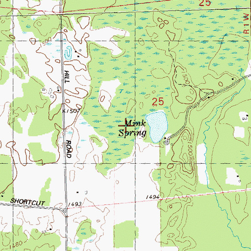 Topographic Map of Mink Spring, WI
