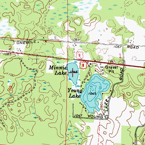 Topographic Map of Minnie Lake, WI