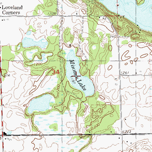 Topographic Map of Minnow Lake, WI