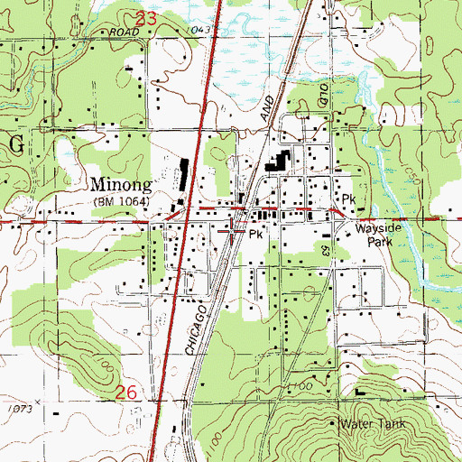 Topographic Map of Minong, WI