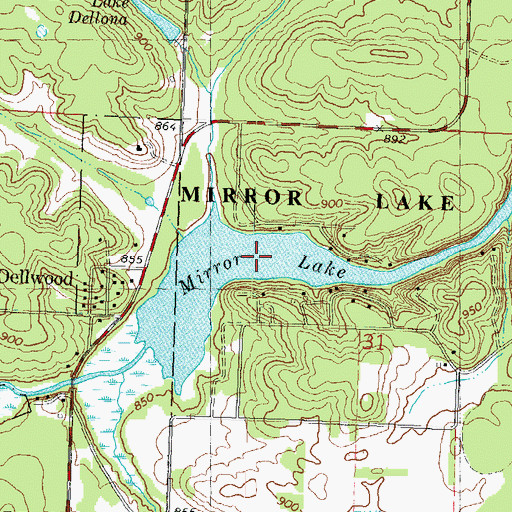 Topographic Map of Mirror Lake, WI