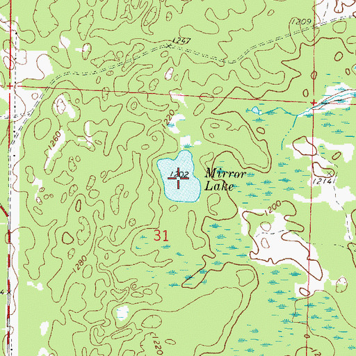 Topographic Map of Mirror Lake, WI