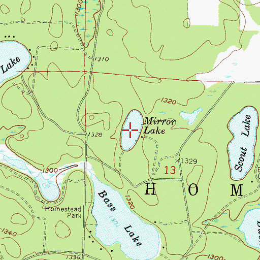 Topographic Map of Mirror Lake, WI