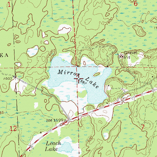 Topographic Map of Mirror Lake, WI