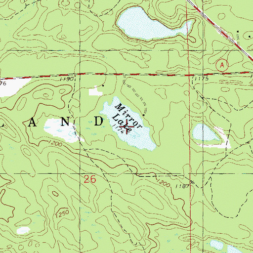 Topographic Map of Mirror Lake, WI