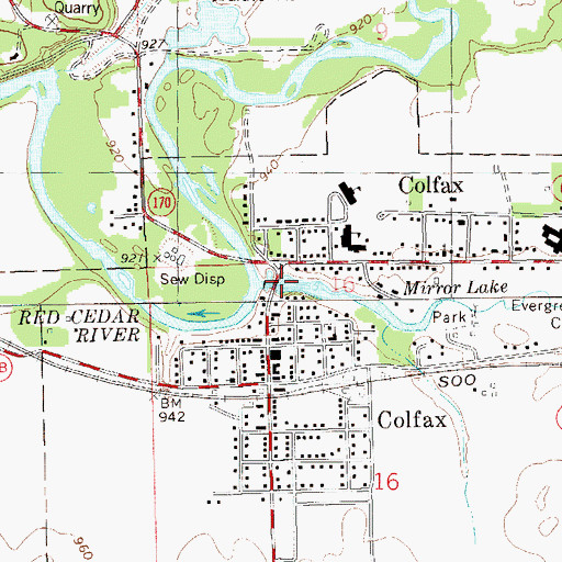 Topographic Map of Mirror Lake (historical), WI