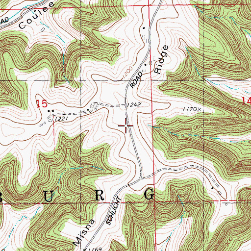 Topographic Map of Misna Ridge, WI