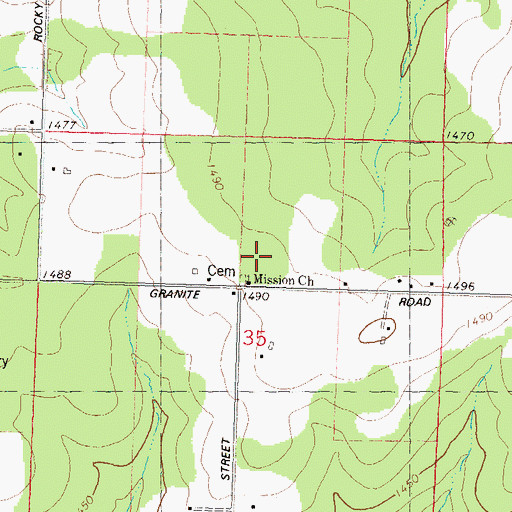 Topographic Map of Mission Church, WI