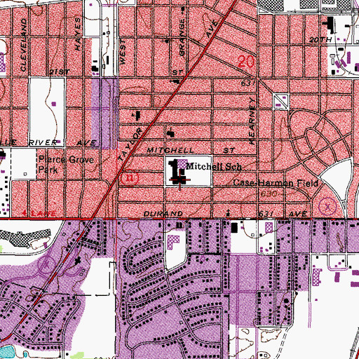 Topographic Map of Mitchell Elementary School, WI