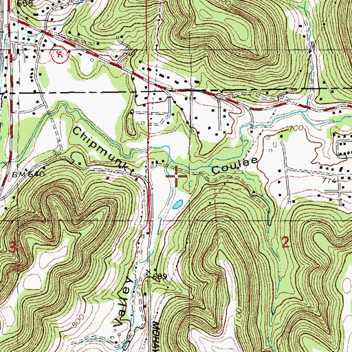Topographic Map of Mohawk Valley, WI