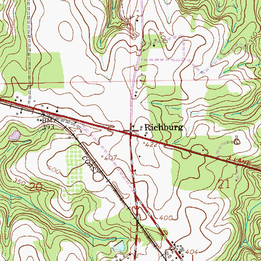 Topographic Map of Richburg, AL
