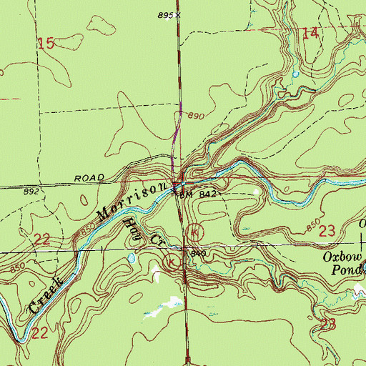 Topographic Map of Mollies Creek, WI