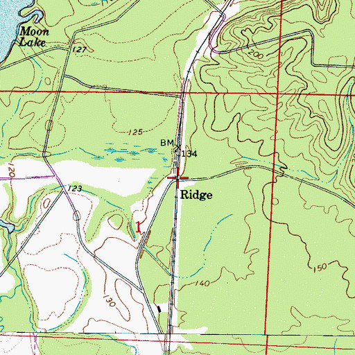 Topographic Map of Ridge, AL