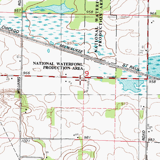 Topographic Map of Monroe School (historical), WI