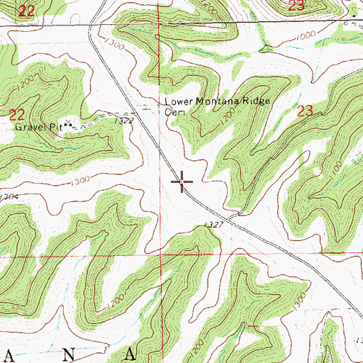 Topographic Map of Montana Ridge, WI