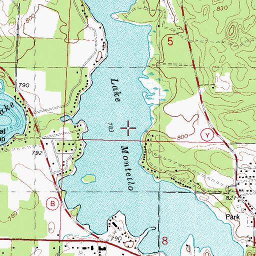 Topographic Map of Lake Montello, WI