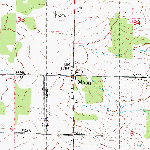 Topographic Map of Moon, WI