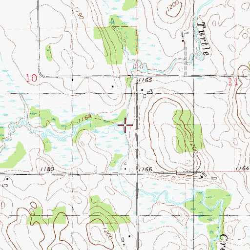 Topographic Map of Moon Creek, WI