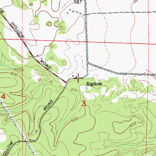 Topographic Map of Rigdom, AL