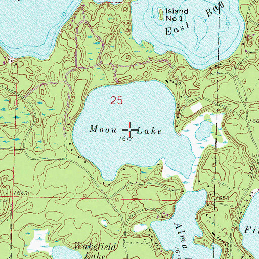 Topographic Map of Moon Lake, WI